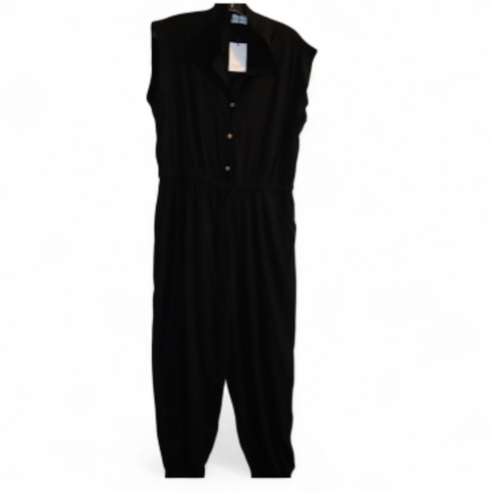 Hayes Sleeveless Jumpsuit Black Size XL Petite Short Story - Picture 4 of 12